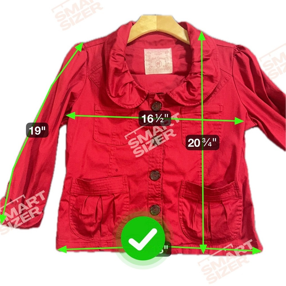 Red Camel Bright Red Ruffled Collar Jacket - Picture 3 of 4